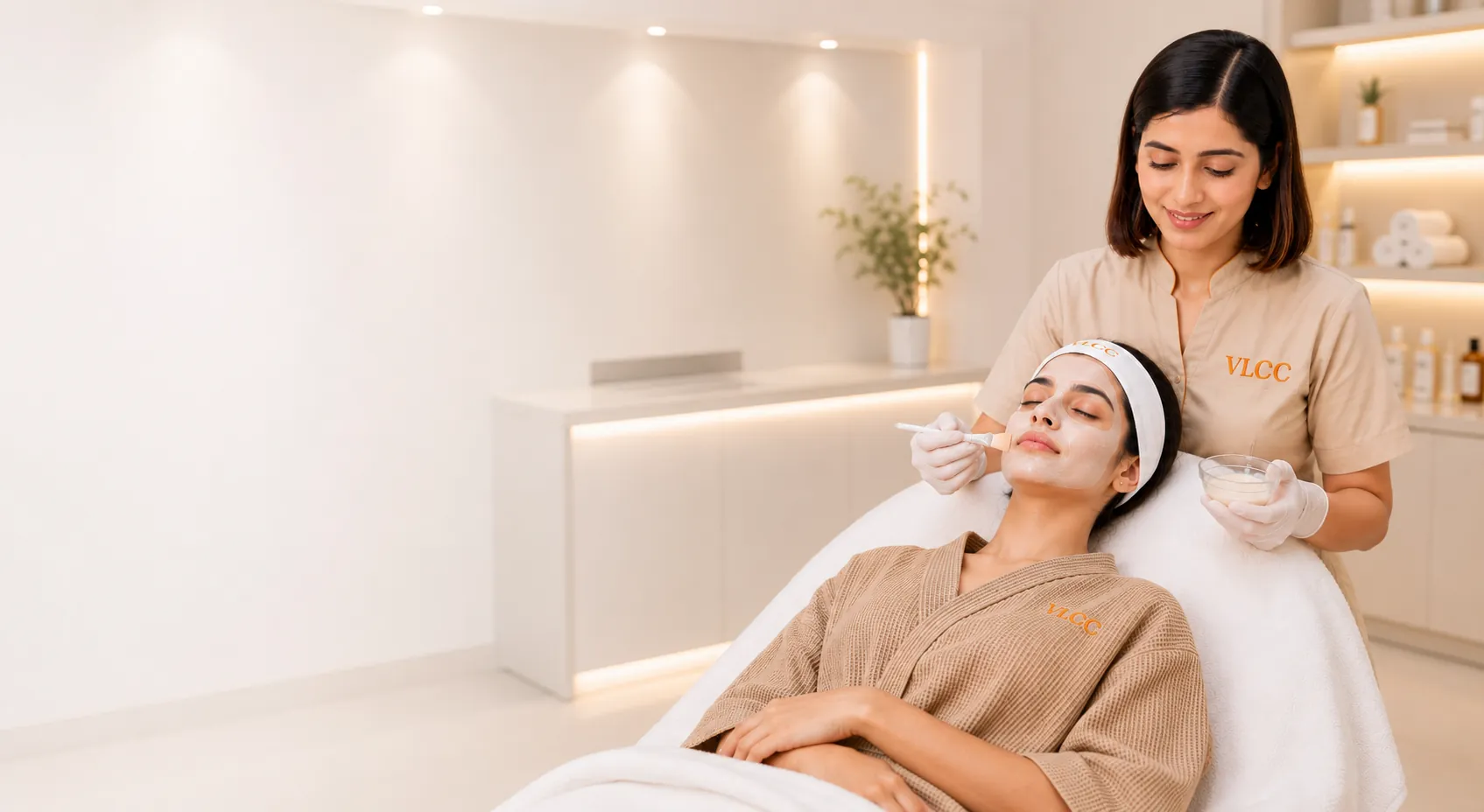 Woman with refreshed, glowing skin after a VLCC Express Facial