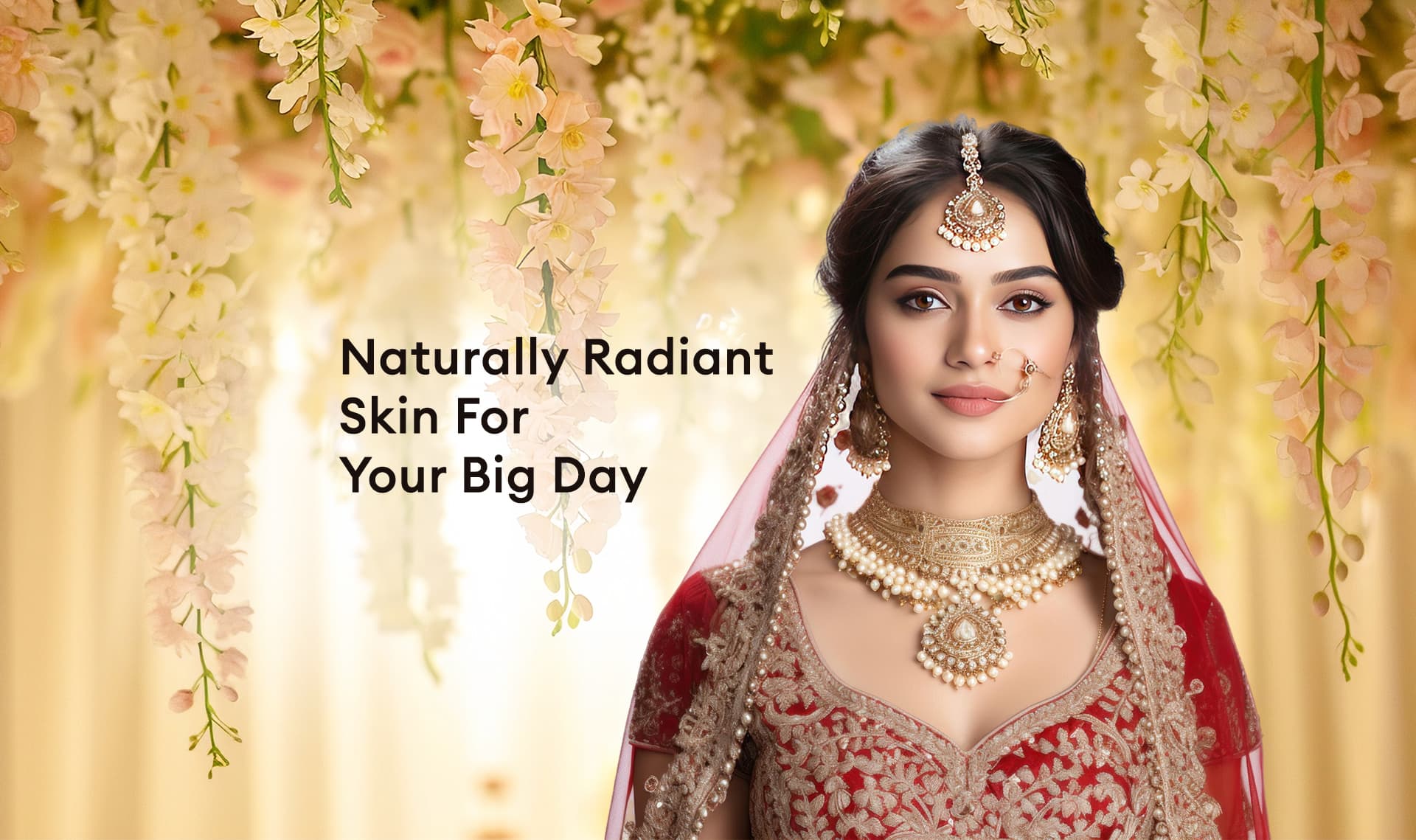 Bride with glowing skin after PRP facial treatment.