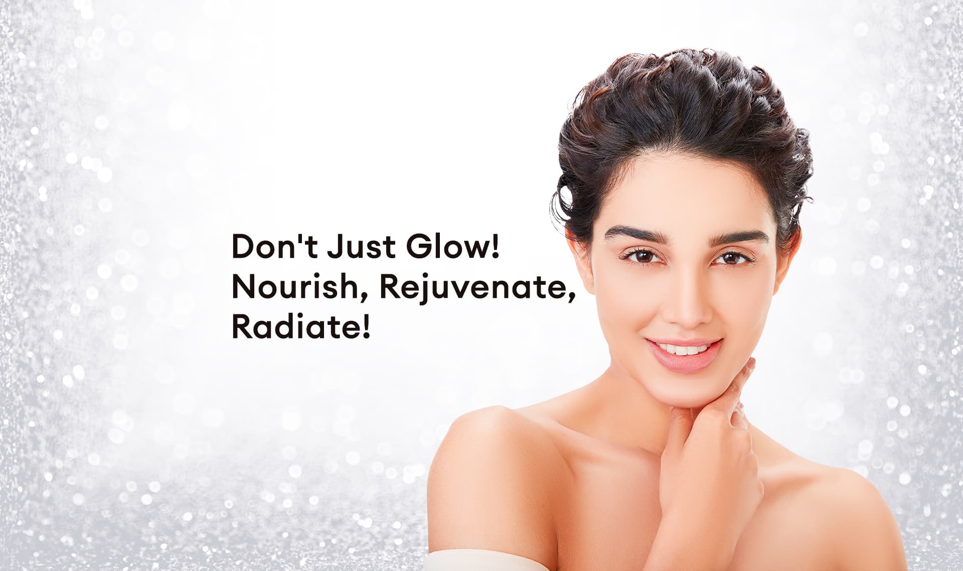 Woman with radiant skin after VLCC GlowLit Facial.