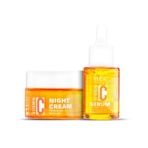VLCC Wake up glow combo: Vitamin c Night Cream & Serum 