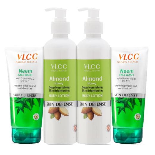 VLCC Neem Face Wash & Almond Honey Skin Brightening Body Lotion