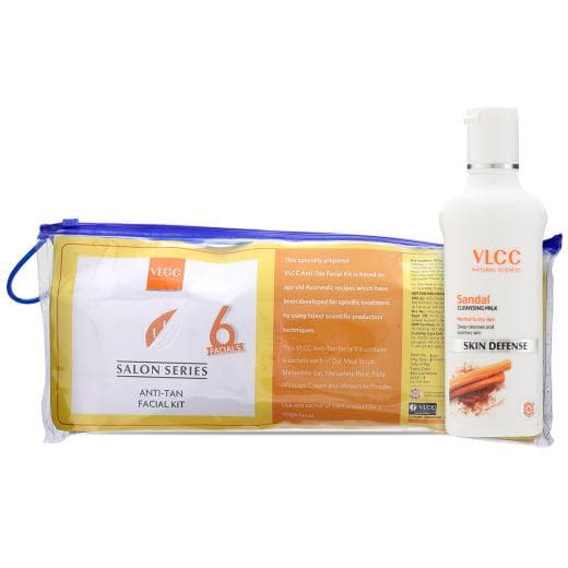 VLCC Sandal Cleansing Milk & Salon Series Anti-Tan Facial Kit