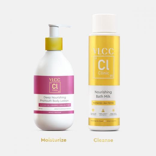 VLCC Clinic Skin Nourish Pro Combo with body lotion and bath milk
