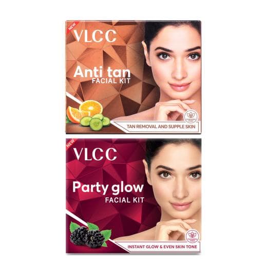 VLCC Party Glow & Anti Tan Single Facial Kit | Radiance & Sun Damage