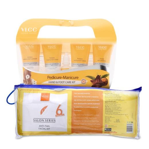 VLCC Salon Series Anti-Tan Facial Kit & Pedicure-Manicure Kit