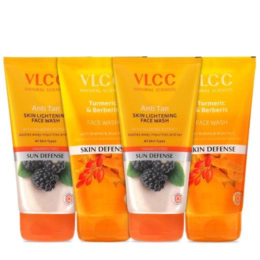 VLCC Anti Tan Skin Lightening Face Wash and Turmeric & Berberris Face Wash