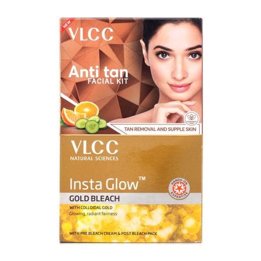 VLCC Salon At Home Combo - Anti Tan Facial Kit & Gold Bleach