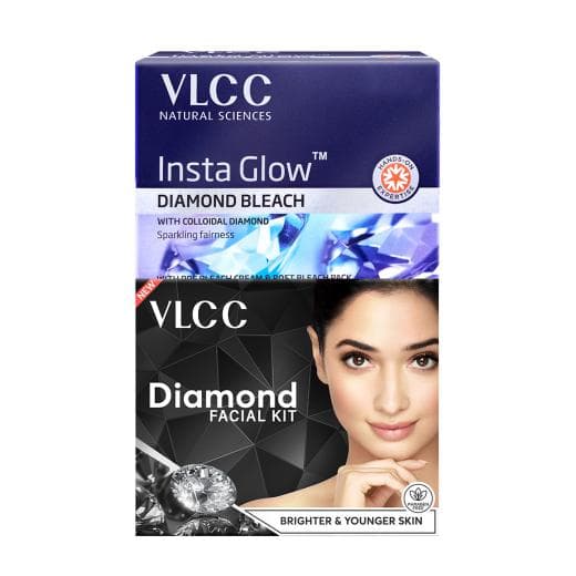 VLCC Salon At Home Combo - Diamond Facial Kit & Diamond Bleach