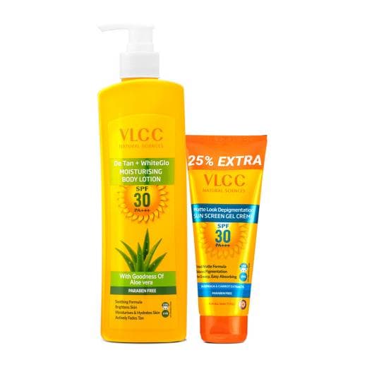 VLCC DeTan + White Glow Moisturising Body Lotion SPF 30 PA+++ & Matte Look SPF 30 PA++ Sunscreen