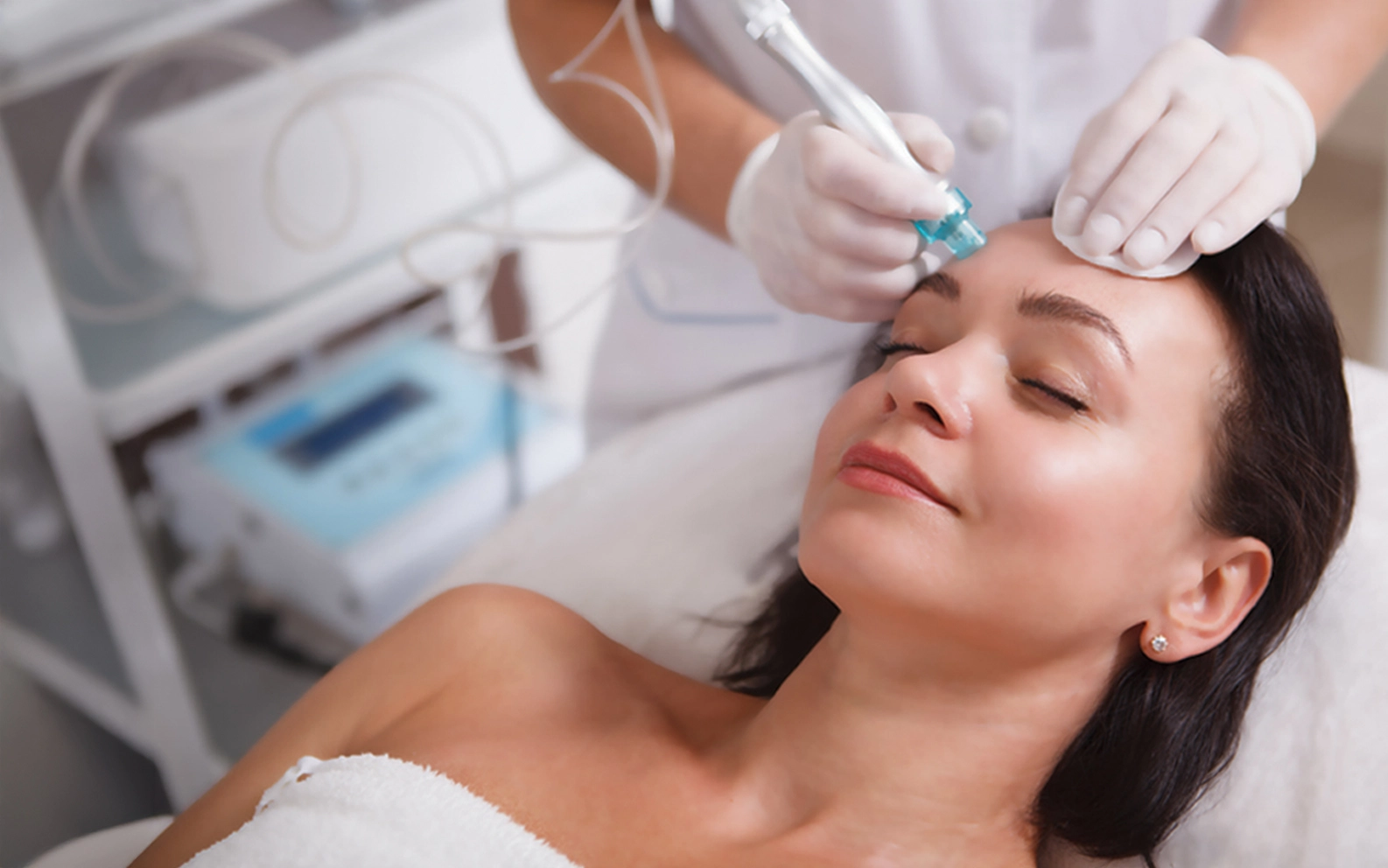 Woman with radiant glowing skin after a VLCC HydraFacial
