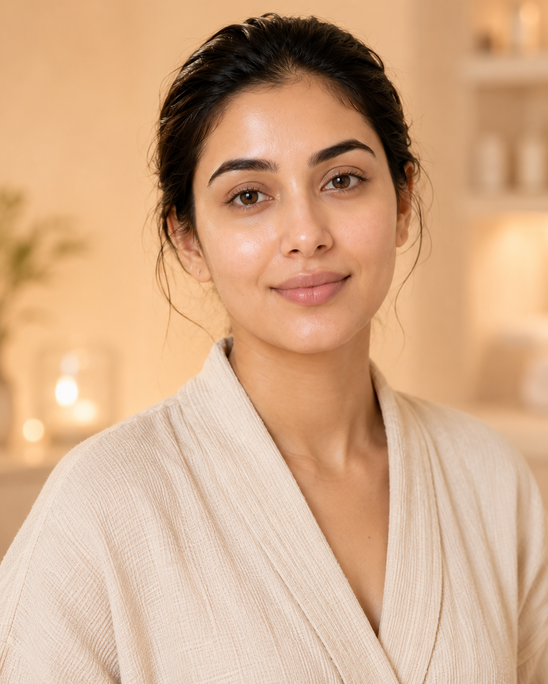 Woman with radiant glowing skin after a VLCC HydraFacial